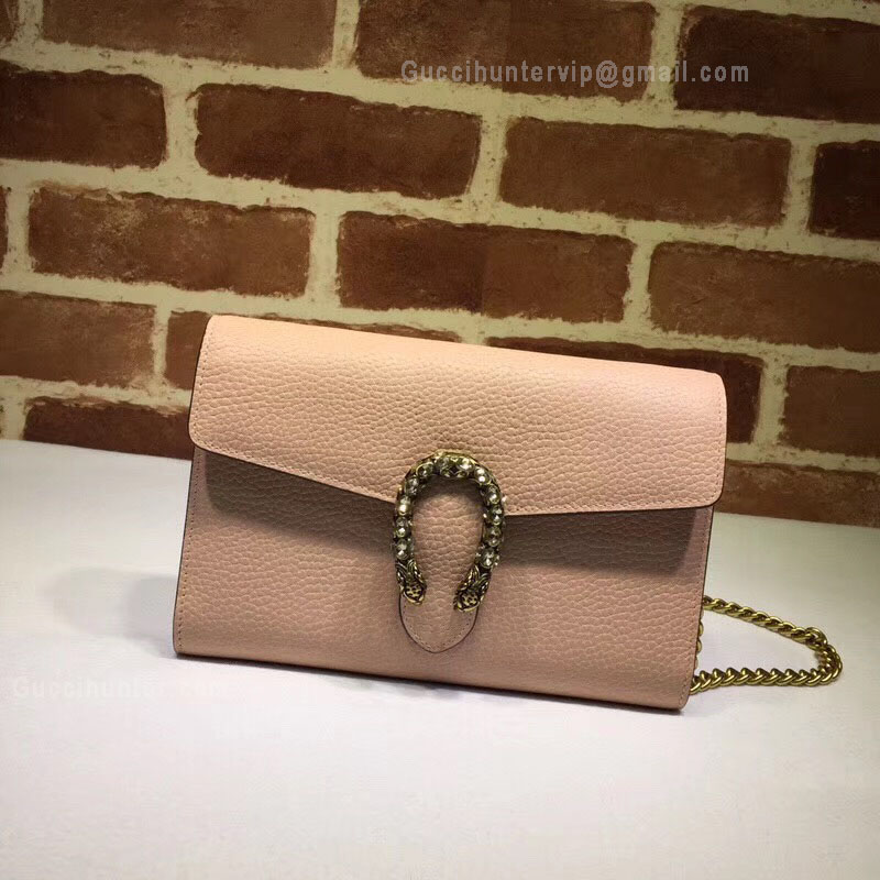 Gucci Dionysus Leather Mini Chain Bag Nude 401231